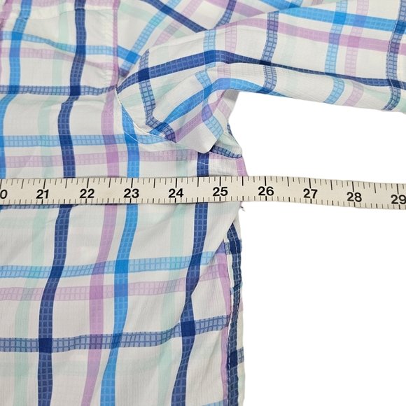 Columbia PFG Plaid Vented Fishing Shirt Short Sleeve Men's Size Large Multicolor - Picture 11 of 12